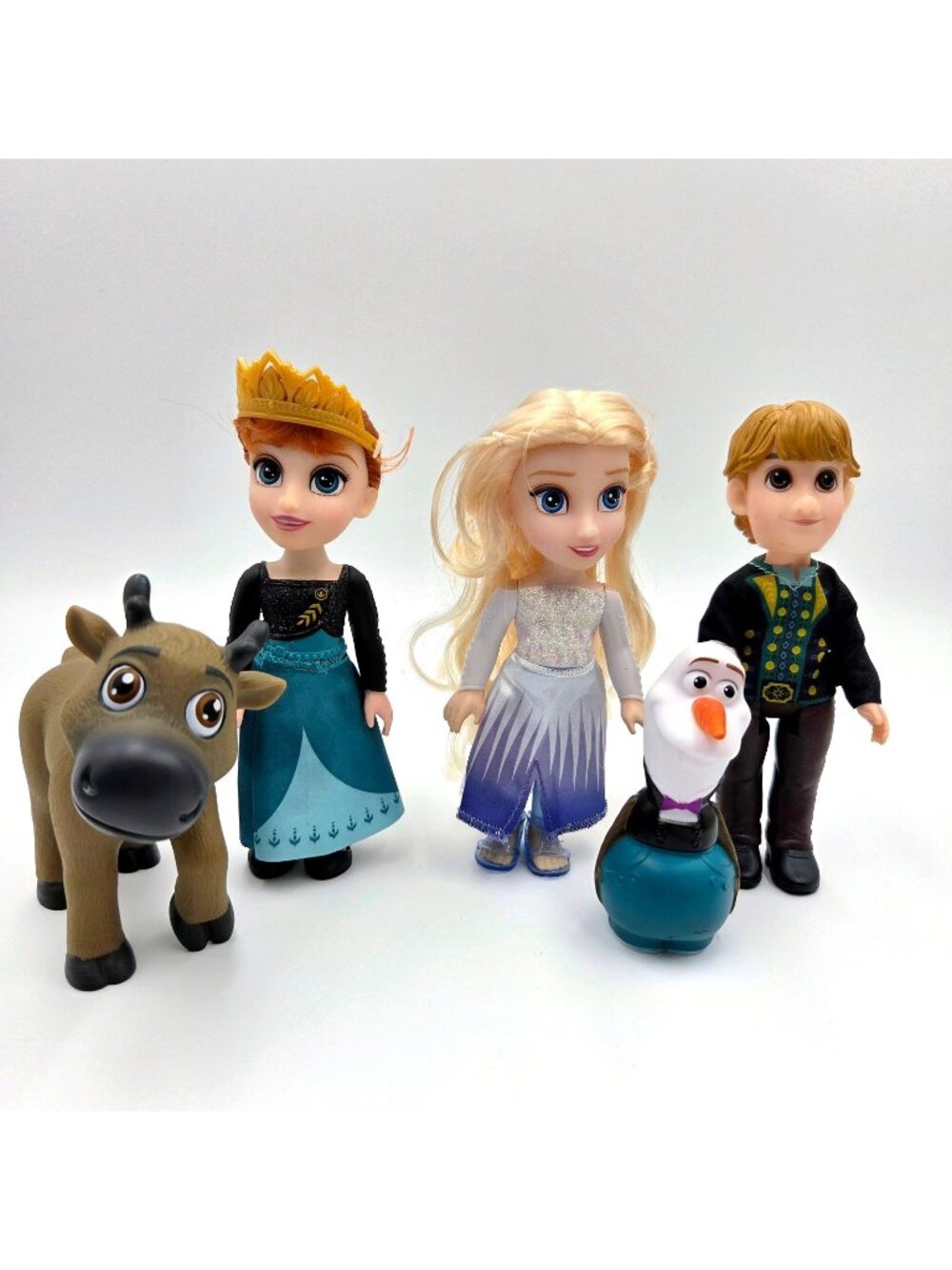 Disney Frozen Dolls Anna Elsa Kristoff Sven Olaf Jakks Pacific Toy Doll Lot Of 5
